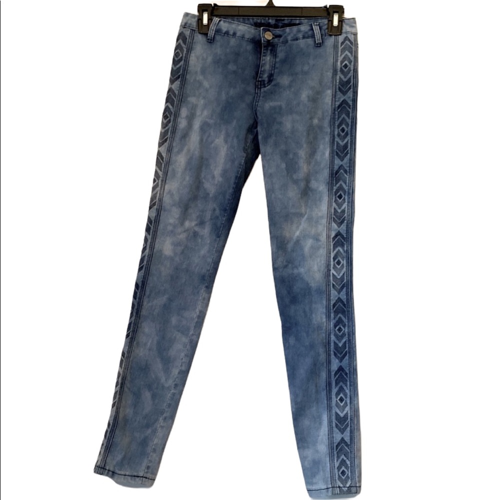 H & g Geometric Patterned Blue Jeans